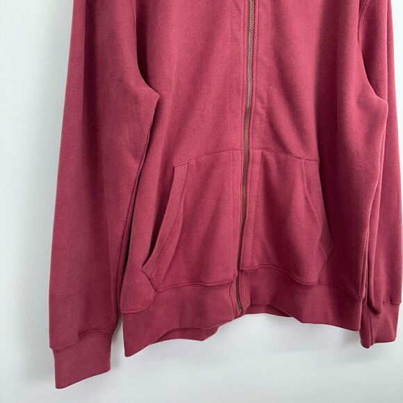 Joseph Turner Yorkshire Full Zip Jersey Sweatshirt in Dark Pink Red - Picture 8 of 11